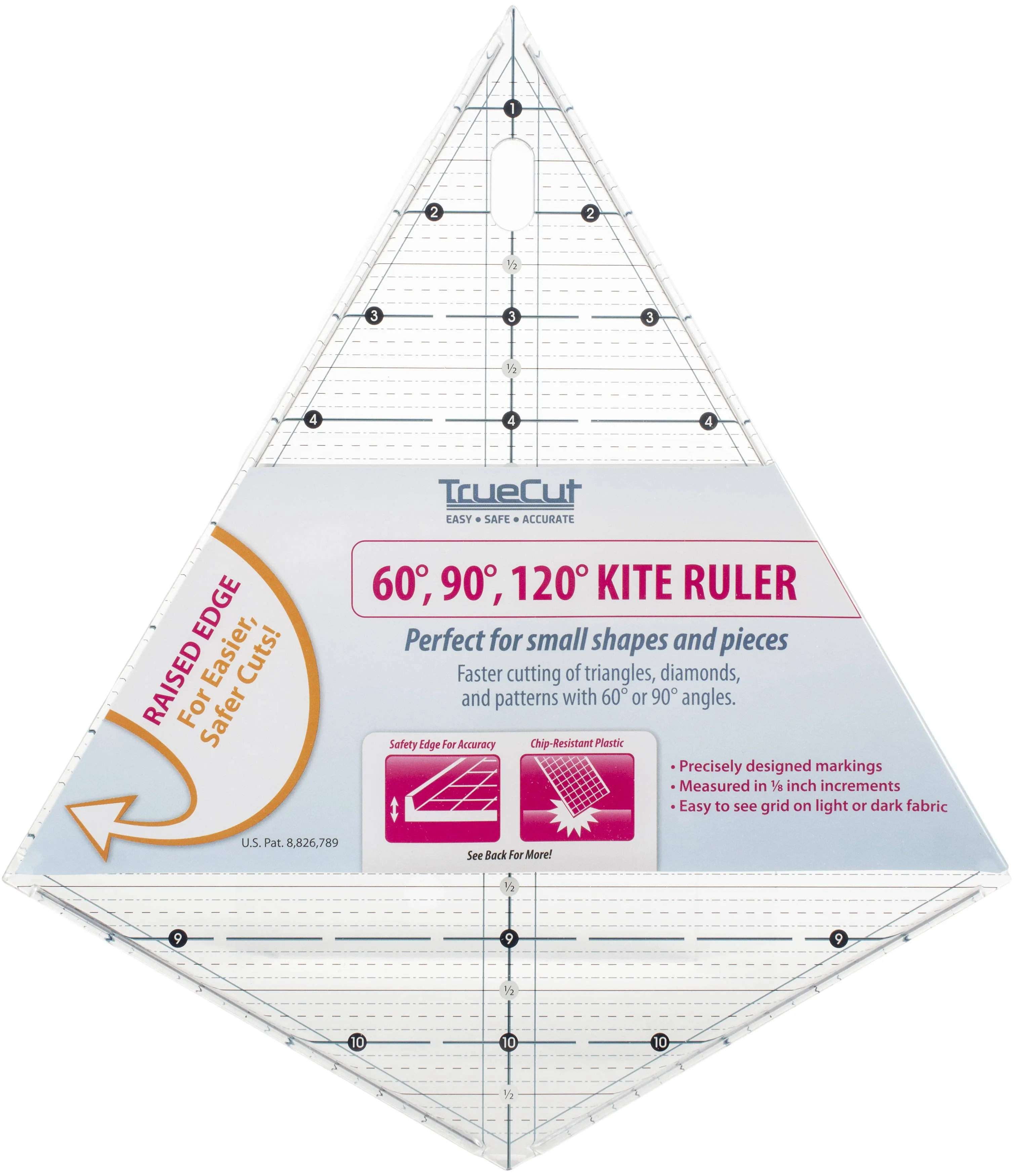 TrueCut, Triangle Kite Ruler, Innovative Ruler Track and Cutter Guide System