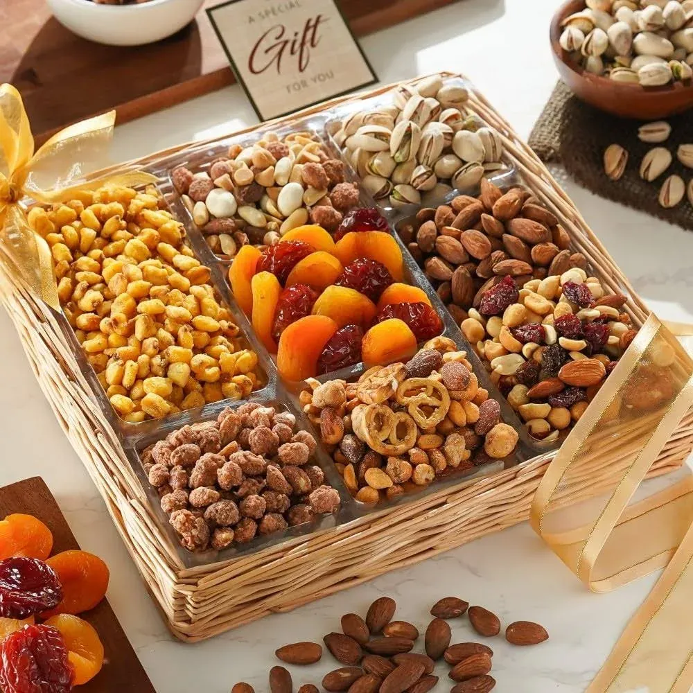 Broadway Basketeers Fruit And Nuts Gift Basket - Gourmet Healthy Gifts For Me...