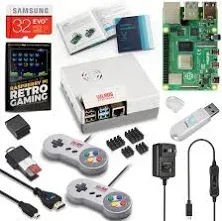 Vilros Raspberry Pi 4 8GB Gaming Kit - Retro Gaming Console, Retro Game System with 2 SNES Style Gamepads, NES Style Case, 32GB SD Card Preloaded with NOOBS, 8GB Flash Drive & Power Supply (Gaming Console for Retro Gamers) [Includes Quickstart Guide]