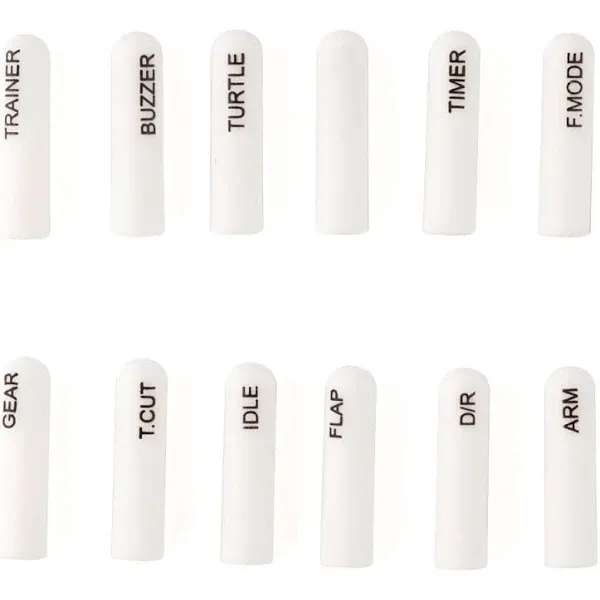 RadioMaster Labelled Silicon Switch Cover Set - Long (12pcs / White)