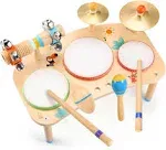 Oathx Kids Drum Set - 11 in 1 Musical Instruments for Toddlers Baby PR