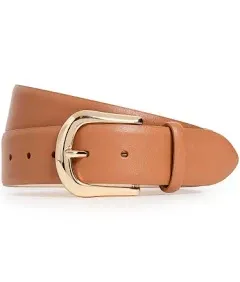 Leather KENNEDY Belt with Gold-toned Hardware