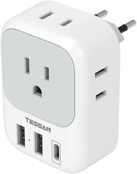 TESSAN Italy Power Adapter 2 Pack