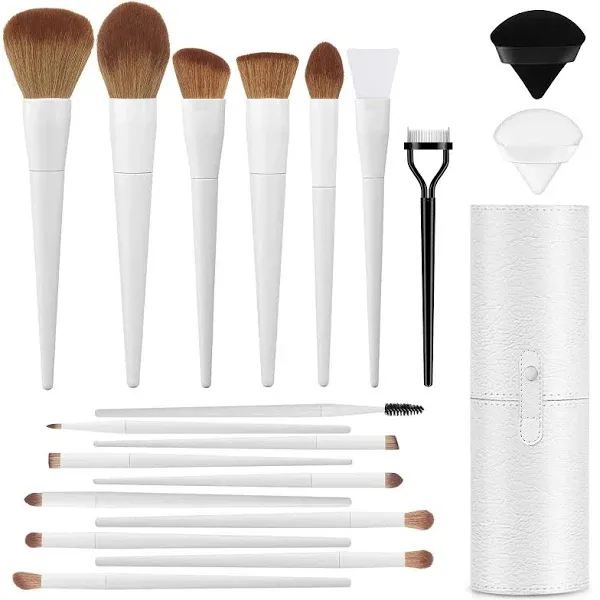 Professional 20PCs Makeup Brush Set LUXBRU with Foundation Eyebrow Blending Concealer Blush Eyeshadow Contour Powder Brush