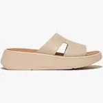 FitFlop Women's F-Mode Raw-Edge Leather Flatform H-bar Slides Wedge Sandal