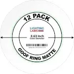 12 Pack Matte White Goof Trim Ring 8.07&quot; Inch Recessed Can Lighting Down Light