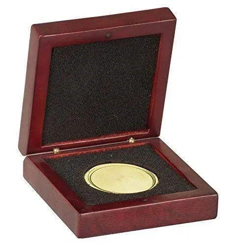 Decade Award Challenge Coin/Rosewood Finish Medal Presentation Box