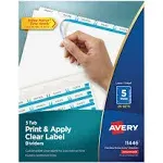 Print And Apply Index Maker Clear Label Dividers, 5 White Tabs, Letter, 25 Sets