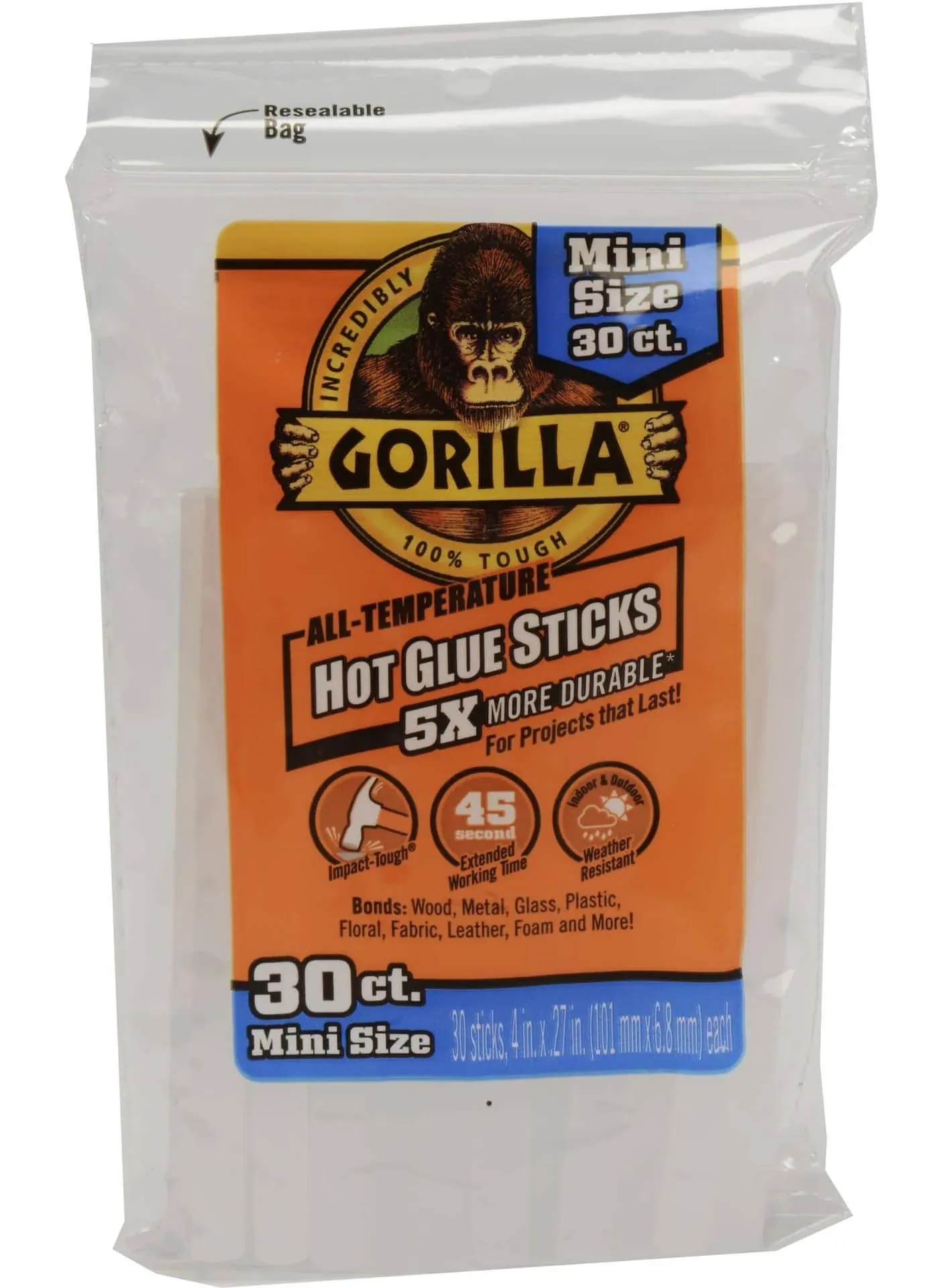 Gorilla Hot Glue Sticks Mini-Size