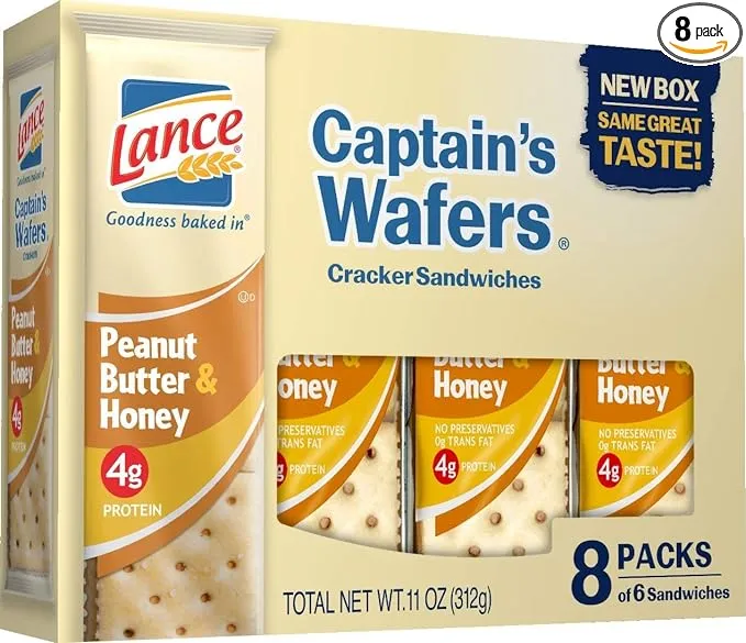 Lance Sandwich Crackers Captain's Wafers Peanut Butter Honey