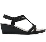 Cliffs by White Mountain Candelle Women's Wedge Sandals, Size: 9, Black