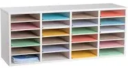 AdirOffice Wood Adjustable 24 Compartment Literature Organizer ADI500-24