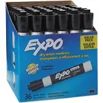 Expo Low Odor Dry Erase Marker Chisel Tip Black 36 Box