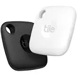 Tile Mate 2-Pack, Black & White | Bluetooth Key Trackers