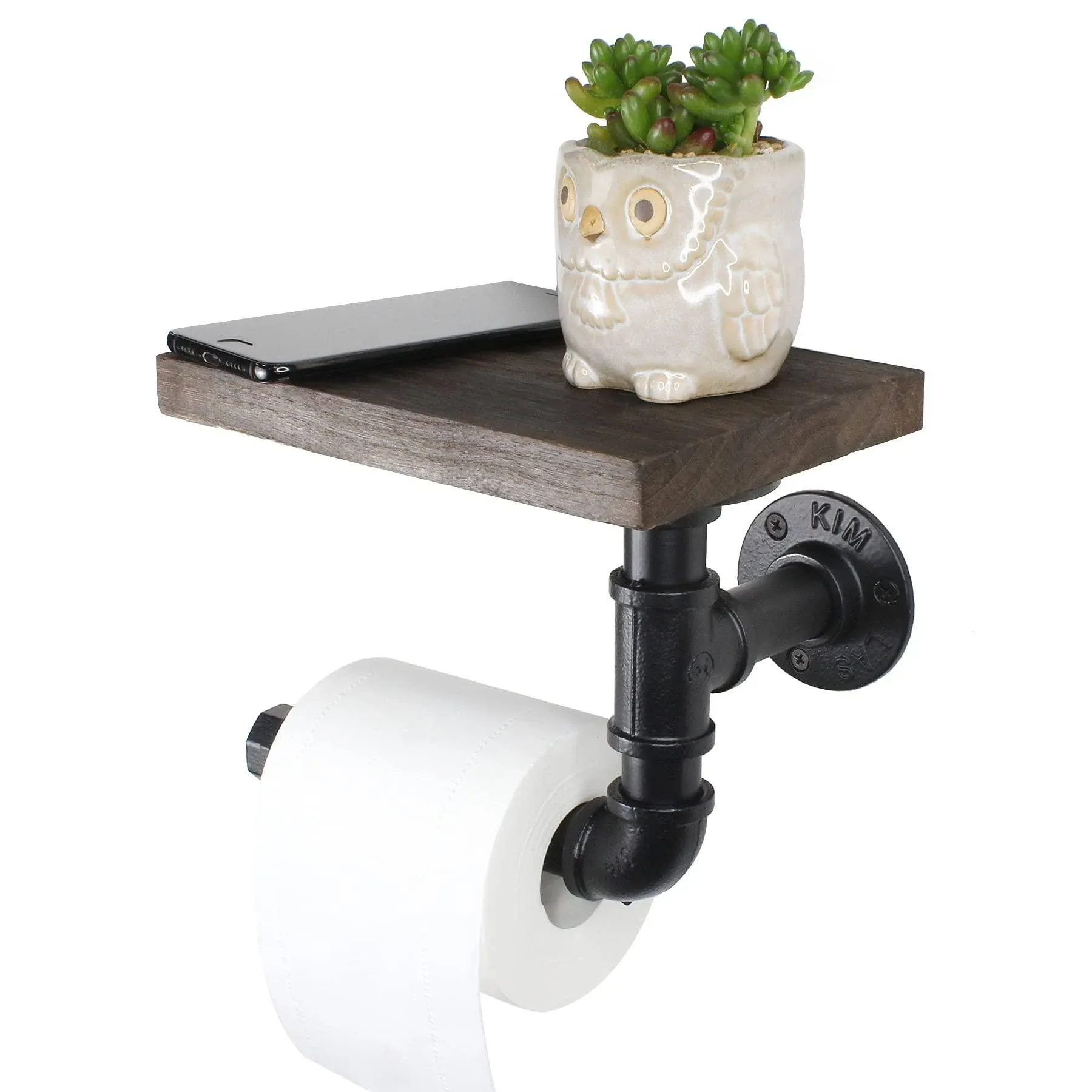 Toilet Paper Holder with Shelf,Industri<wbr/>al Tube Wall Mounted Toilet Paper Holder,