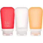 Humangear HG3188 GoToob+ 3-Pack, 3.4oz, Clear/Red/Orange