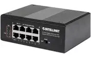 Intellinet 561624 PoE-Powered 8-Port Gigabit Ethernet PoE+ Industrial Switch with PoE Passthrough