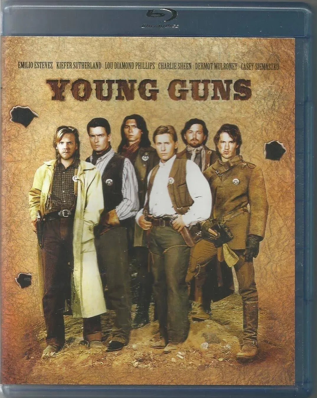 Young Guns - Blu-Ray - Emilio Estevez Kiefer Sutherland - Charlie Sheen - New!