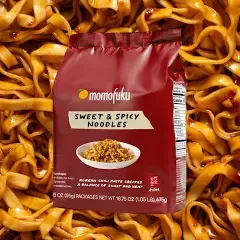 Momofuku Sweet & Spicy Ramen Noodles by David Chang, 5 Count (Pack of 1) Air-Dried Vegan Instant Noodles with Sauce