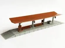 Train Station Passenger Platform with Accessories (Full-Covered) 1:160 N Scale Outland Models Railway Scenery