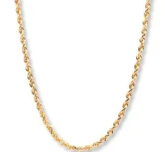 10K Yellow Gold Rope Chain Necklace