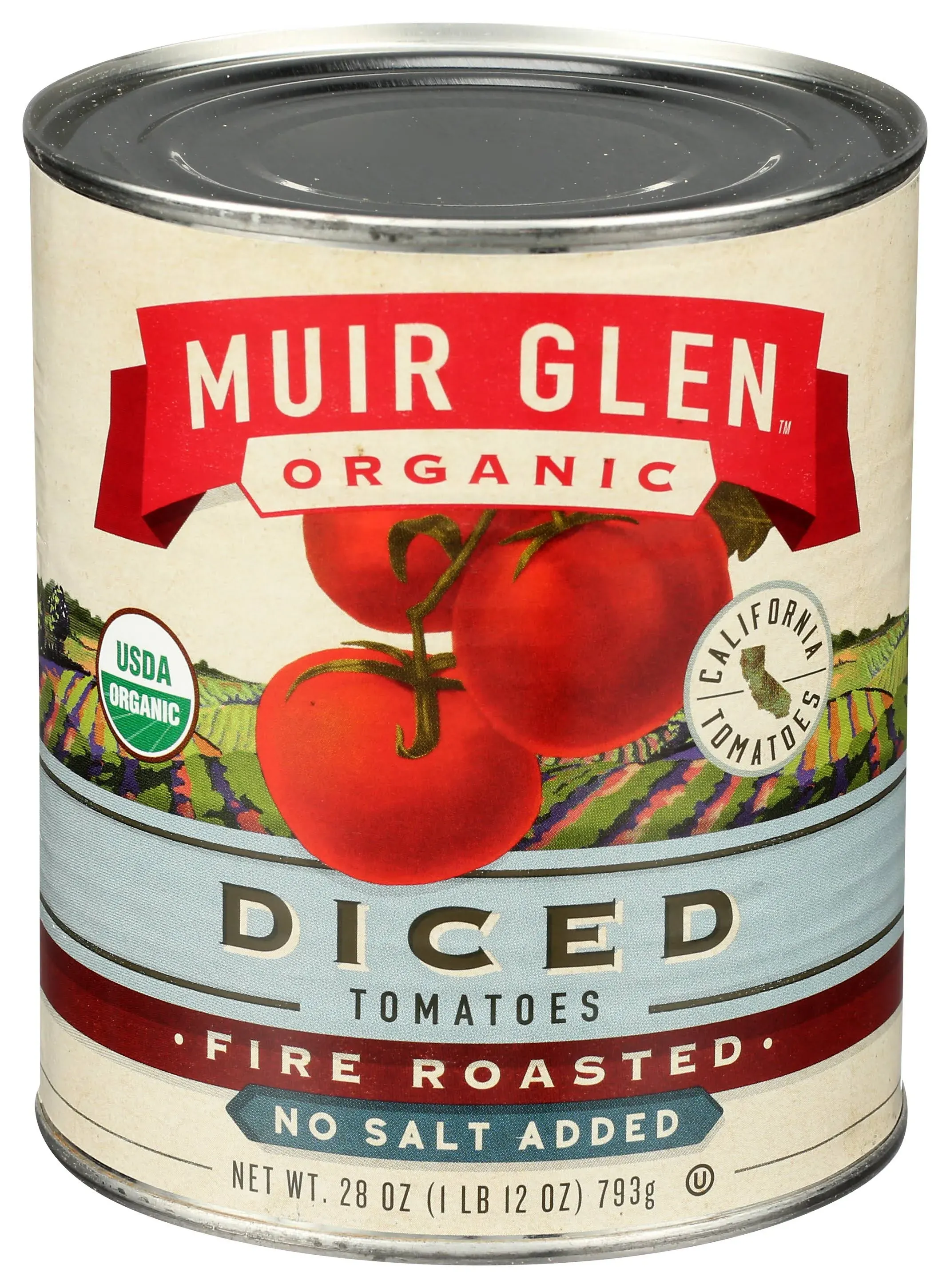 Muir Glen Organic Tomatoes, No Salt Added, Fire Roasted, Diced - 28 oz