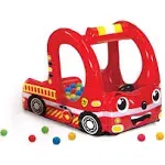 Rescue Fire Truck Play Center Inflatable Ball Pit, Includes 20 Balls