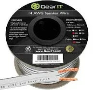 14awg Speaker Wire, GearIT Pro Series 14 AWG Gauge Speaker Wire Cable Great Use for Home Theater Speakers and Car Speakers