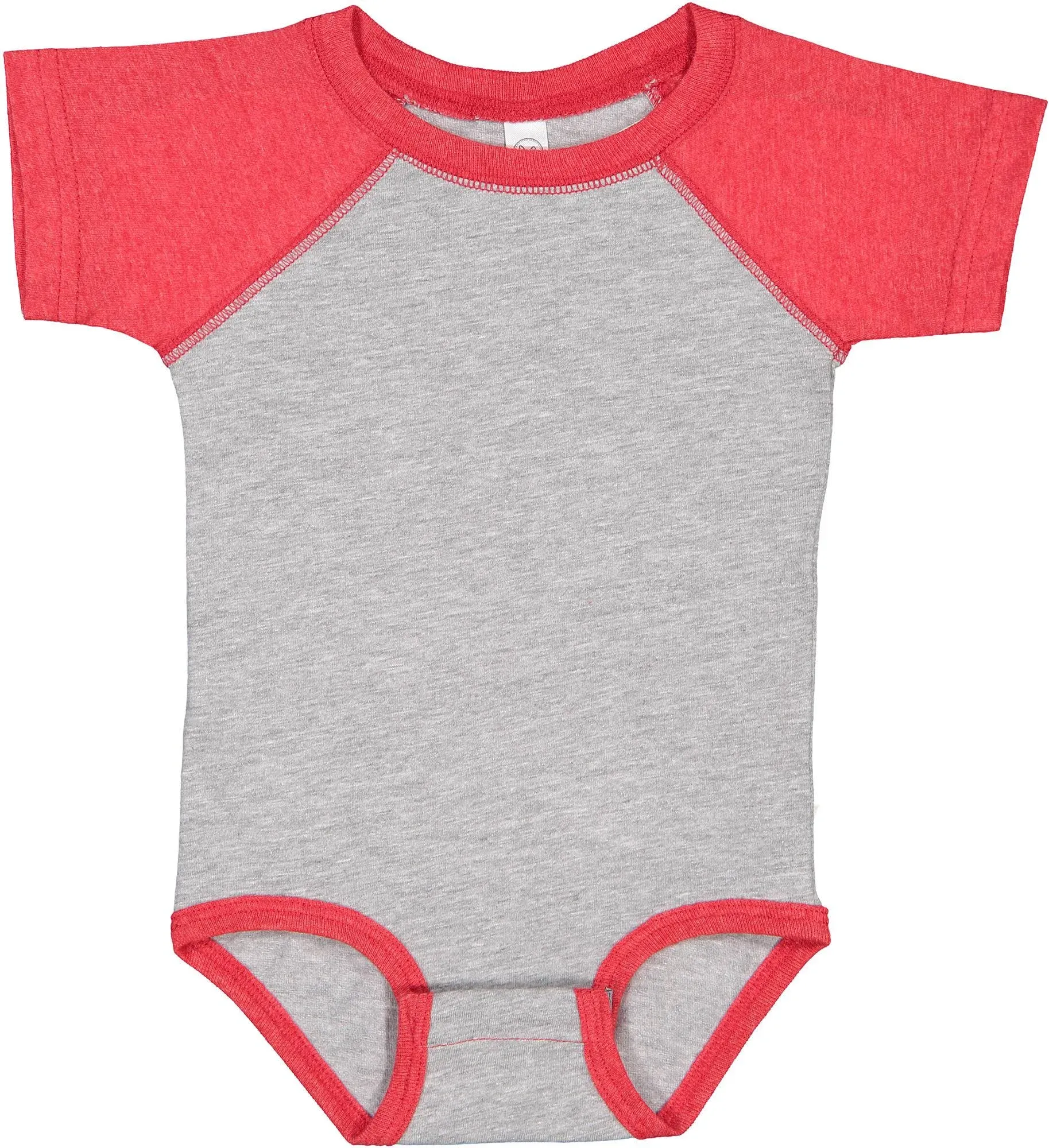 Rabbit Skins Infant Baseball Fine Jersey Bodysuit (Vintage Heather/ Vintage Red) 18M