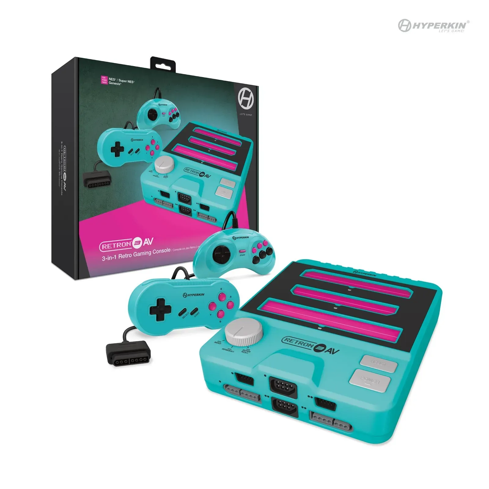 HYPERKIN RETRON 3 AV GAMING CONSOLE [HYPER BEACH]