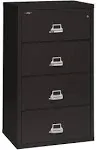 FireKing 4 Drawer Lateral File, 38" Wide, Black