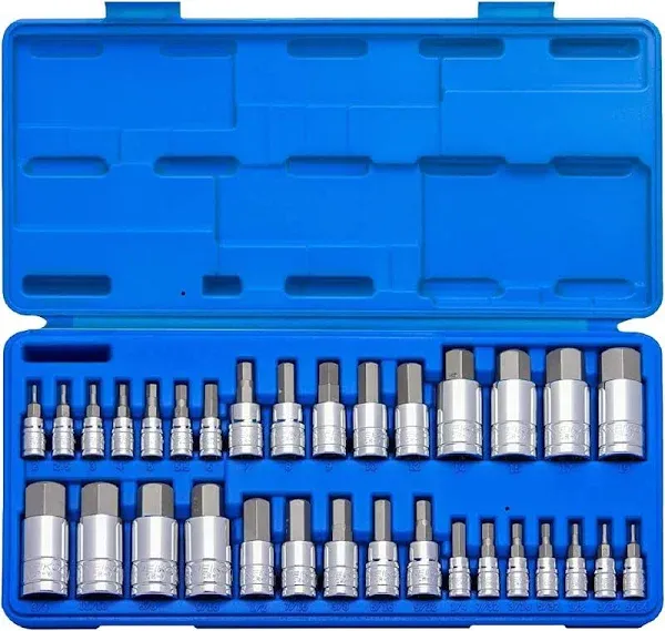 Neiko 10288A Master Hex Bit Socket Set S2 Steel 32-Piece SAE and Metric