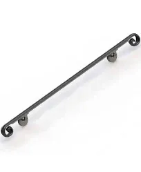 Arc and Hammer Scroll Wrought Iron Handrail