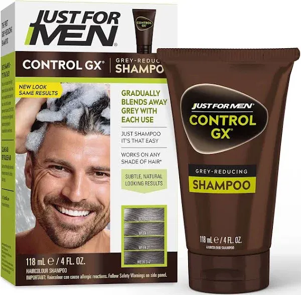 Just For Men Control GX Grey Reducing 2-in-1 Shampoo and Conditioner, Gradual...