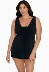 Longitude Women's Swimwear Cowl Neck Soft Cup Long Torso Swimdress