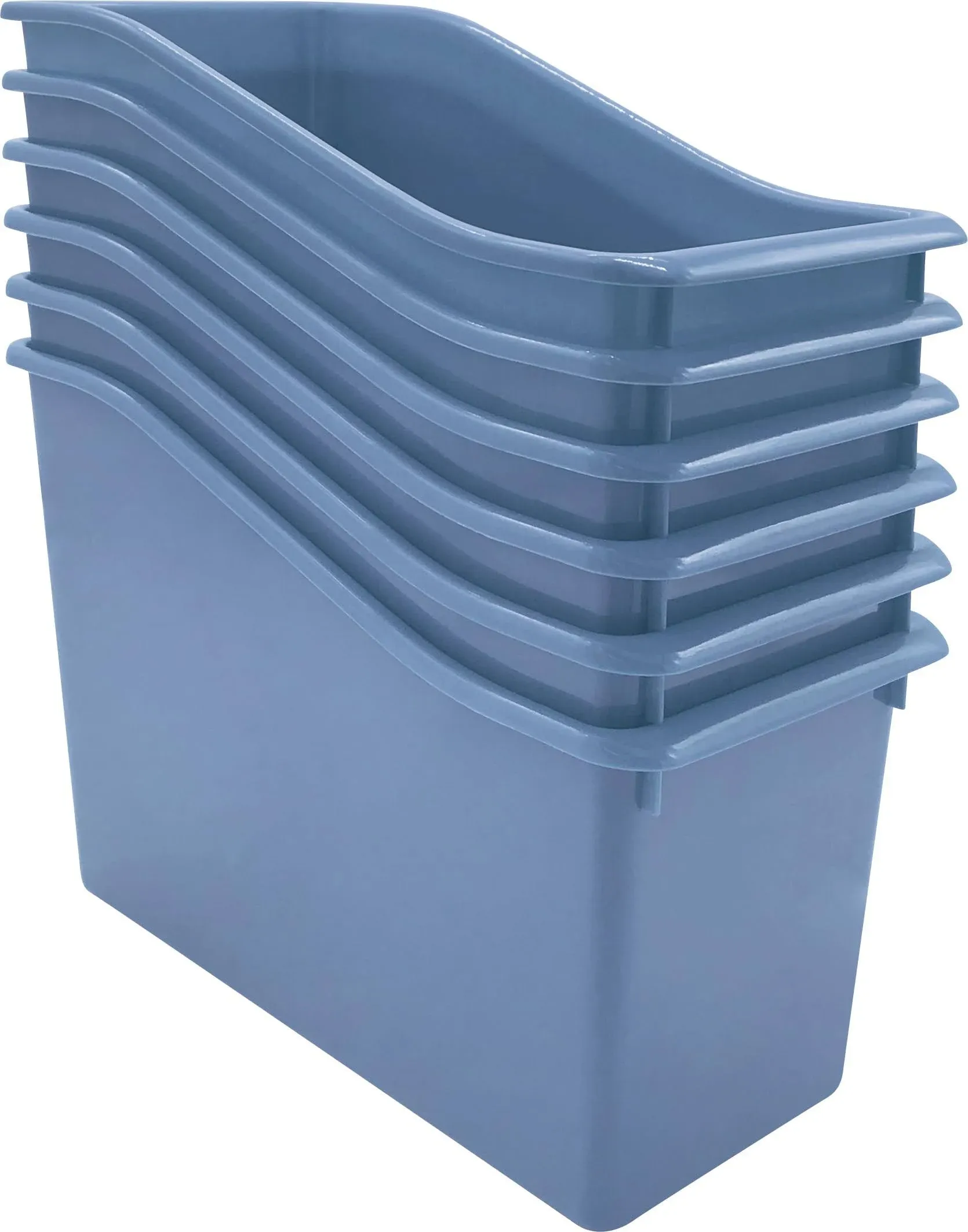 Teacher Created Resources Slate Blue Plastic Book Bin 6-Pack