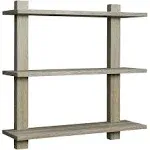 Sorbus 3 Tier Floating Shelves - Grey Wood