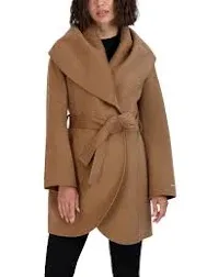 Tahari Marilyn Double-faced Wool Blend Wrap Coat