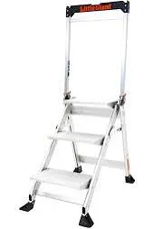 Little Giant Ladders Jumbo Step 3-Step 2 Foot Step Stool Aluminum Type 1AA 375lb