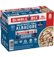 Bumble Bee Solid White Albacore Tuna in Water, 7 oz Can - Wild Caught Tuna - 37g Protein per Serving, High in Omega-3s - Non-GMO Project Verified, Gluten Free, Kosher