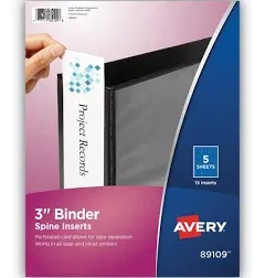 Avery Binder Spine Inserts 3" Spine Width