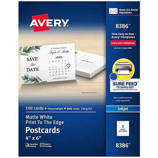 Avery Postcards Inkjet 4 x 6