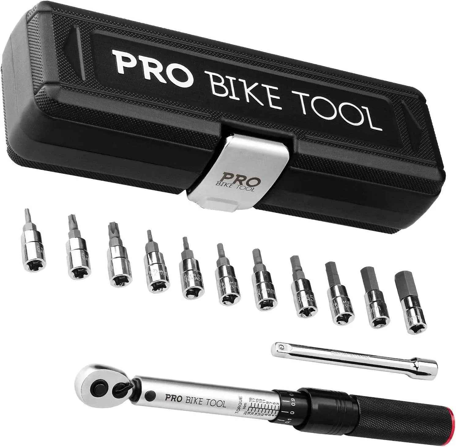 Pro Bike Tool 1/4 inch Drive Click Torque Wrench Set (2 to 20 Nm)