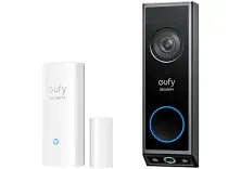 eufy Security Video Doorbell E340 (Battery Powered), Dual Cameras with Delivery Guard Indoor Cam S350, Dual Cameras, 4K UHD Resolution Security Camera with 8× Zoom and 360° PTZ