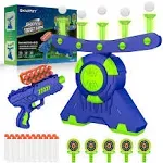 Shooting Games Toy Gift for Age 5, 6, 7, 8, 9, 10+ Years Old Kids, Glow in The Dark Boy Toy Floating Ball Targets with Foam Dart Toy Blaster, 10