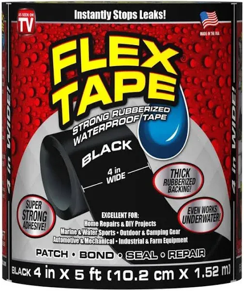 Flex Tape Rubberized Waterproof Tape - Black TFBLKR0405