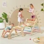 Tiny Land 5-In-1 Rainbow Pikler Triangle Set, Baby Climbing Toys Indoor Playgrou