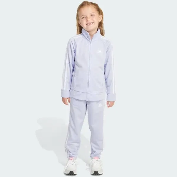 adidas Girls' Zip Front Classic Tricot Jacket and Joggers Set