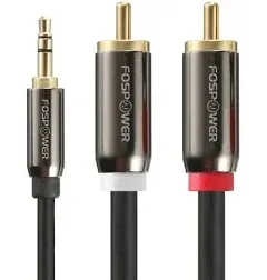 3.5mm to RCA Cable FosPower RCA Audio Cable 24K Gold Plated Male to Male Stereo Aux Cord Y Splitter Adapter Step Down Design