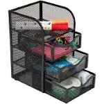 Mind Reader Mini Desk Office Supplies 3-Drawer Organizer, Black